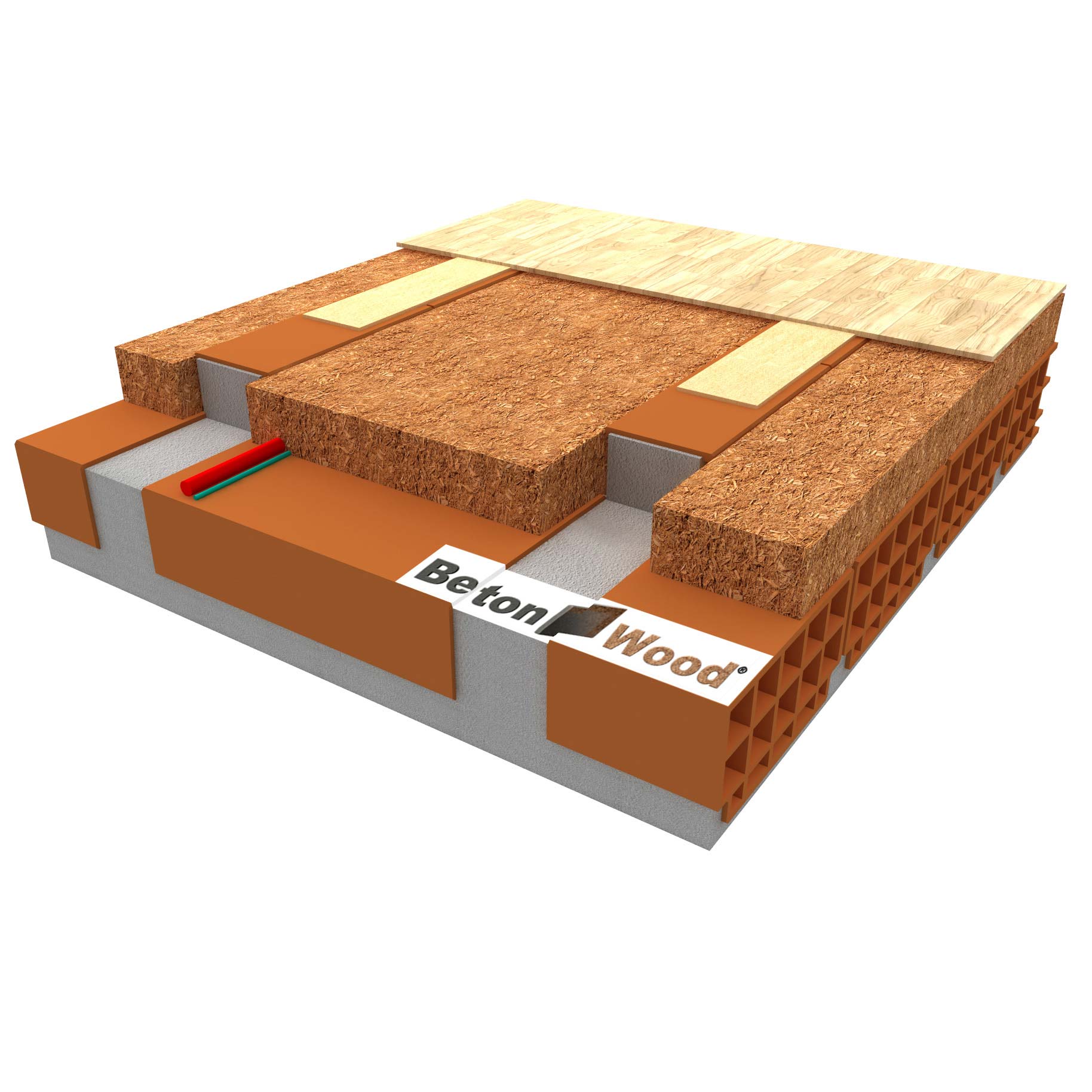 Massetto a secco con isolamento fibra di legno flessibile